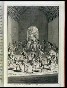 カリビアンプリーストが勇気を後押しする方法、 『宗教儀式と習慣』、1721年 作： Bernard Picart